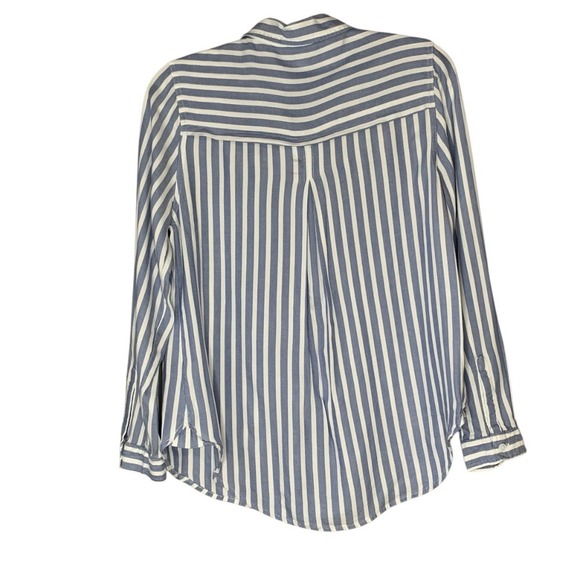BeachLunchLounge Arielle Stripe Long Sleeve Lyocell Blend Button-Up Shirt Size M - Picture 2 of 10